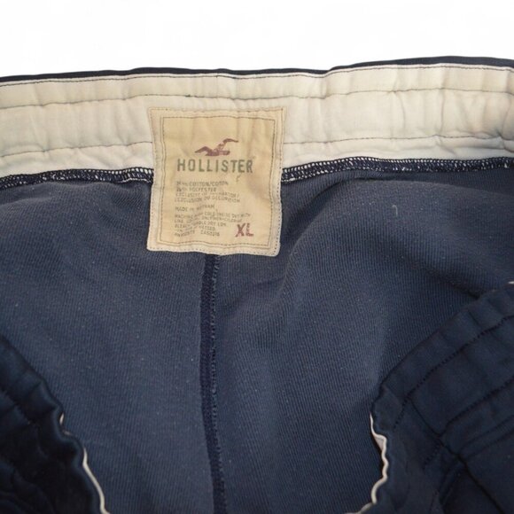 Hollister HCO Navy Blue Sweat Shorts XL Drawstring Pockets Logo Men’s - Picture 4 of 4